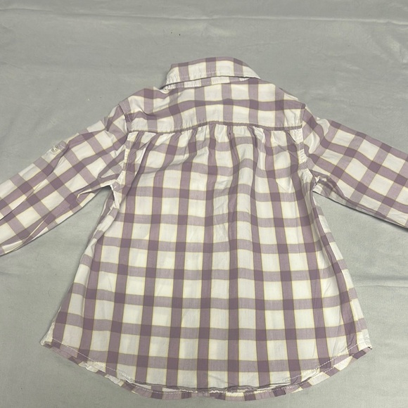 Zara Purple and White Button Down Shirt Casual Cotton Blend - Picture 5 of 5